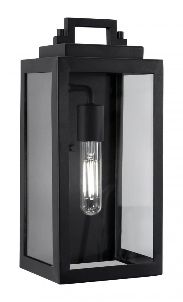 Kansas 14'' Outdoor Med Base Sconce,120V,BK