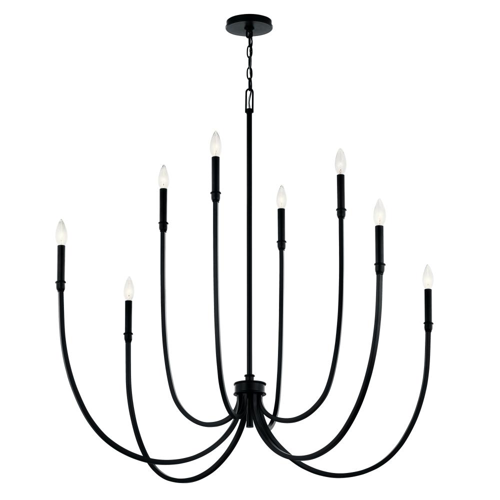 Malene 45.25 Inch 8 Light Foyer Chandelier in Black