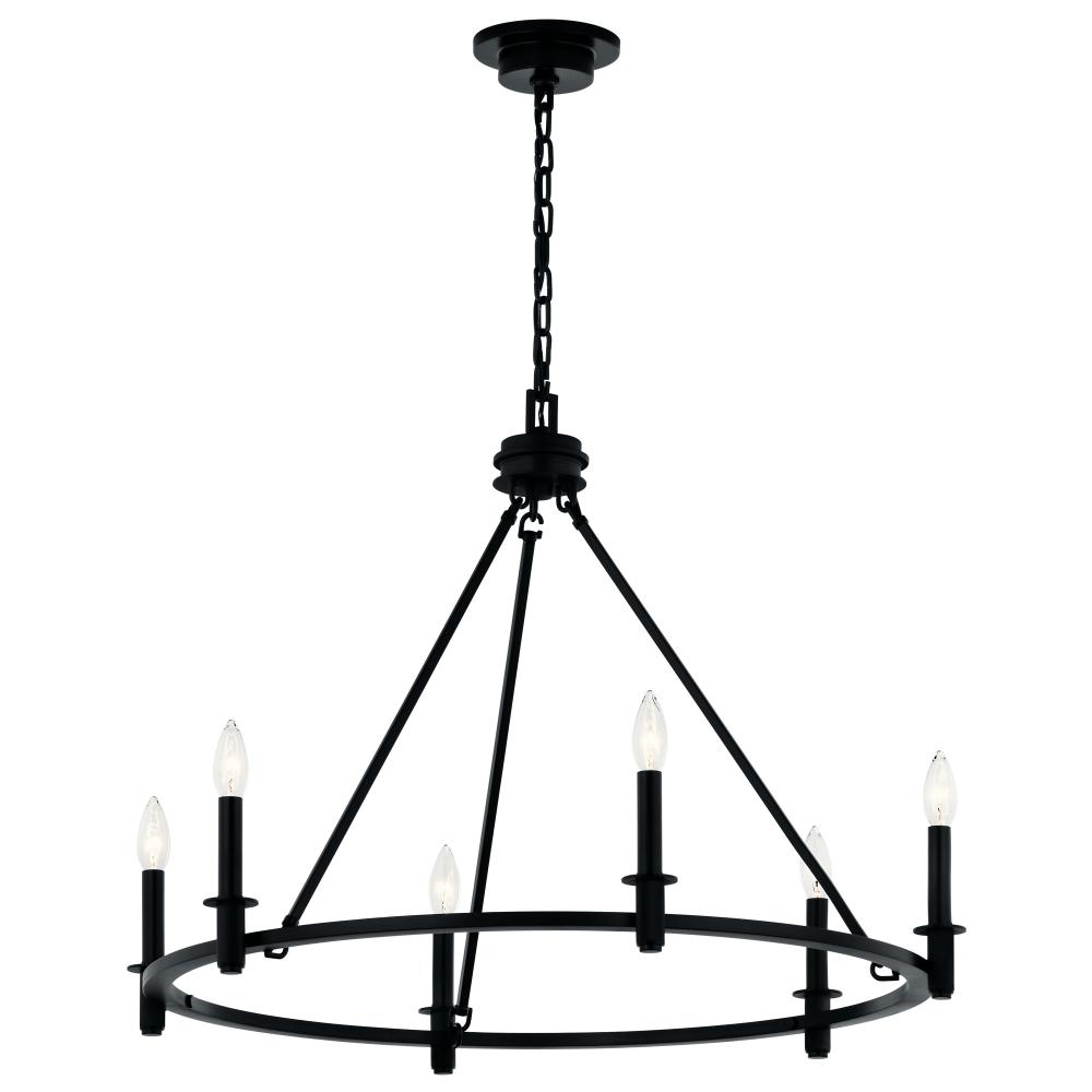 Carrick 32.25 Inch 6 Light Chandelier in Black