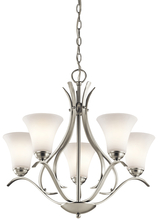 Kichler 43504NI - Keiran™ 23.25" 5 Light Chandelier with Satin Etched White Glass in Brushed Nickel
