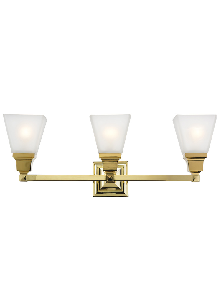 3 Light Polished Brass Bath Light