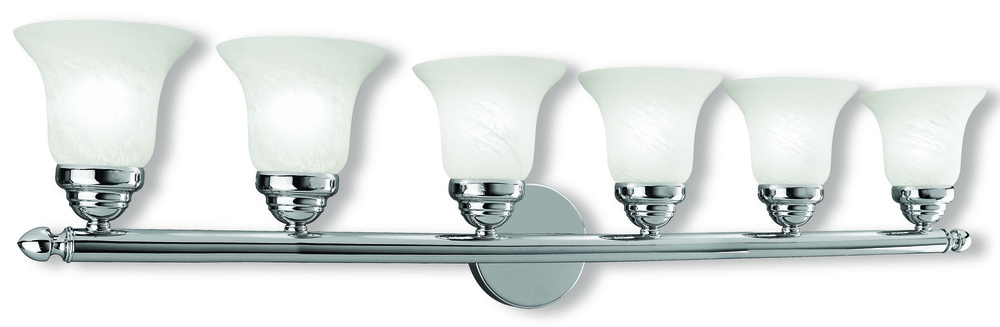 6 Light Polished Chrome Bath Light