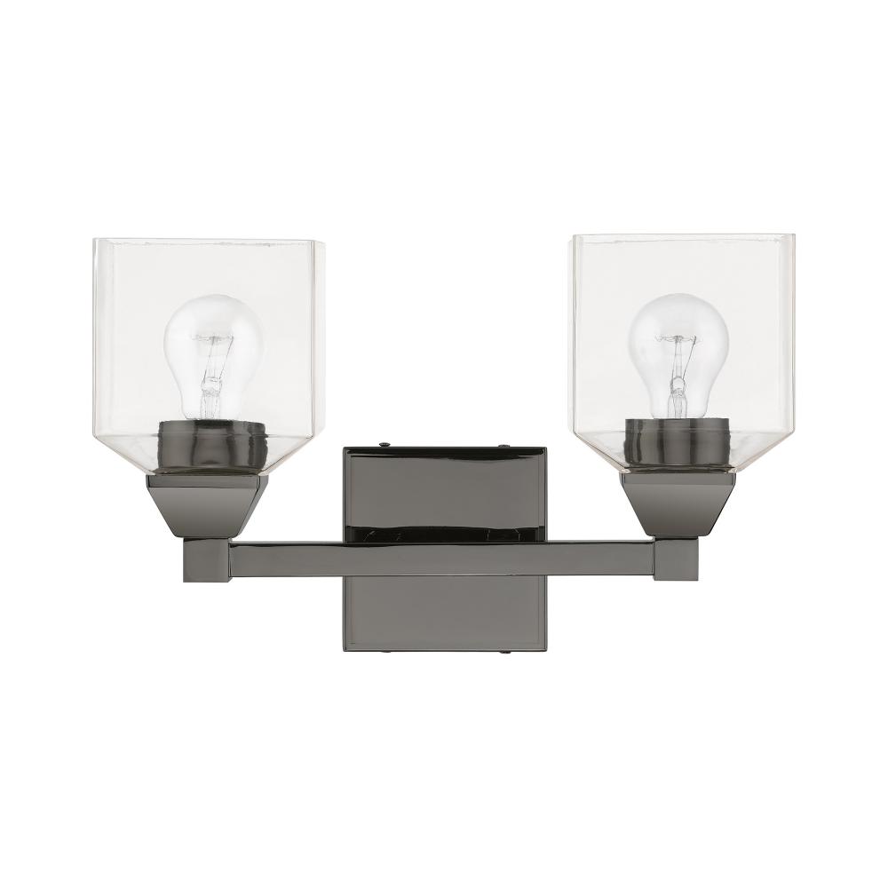 2 Light Black Chrome Vanity Sconce