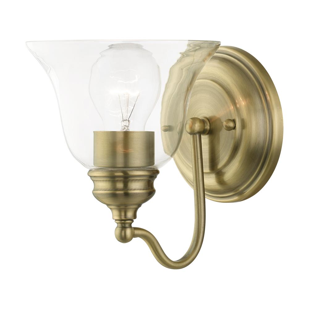 1 Light Antique Brass Vanity Sconce