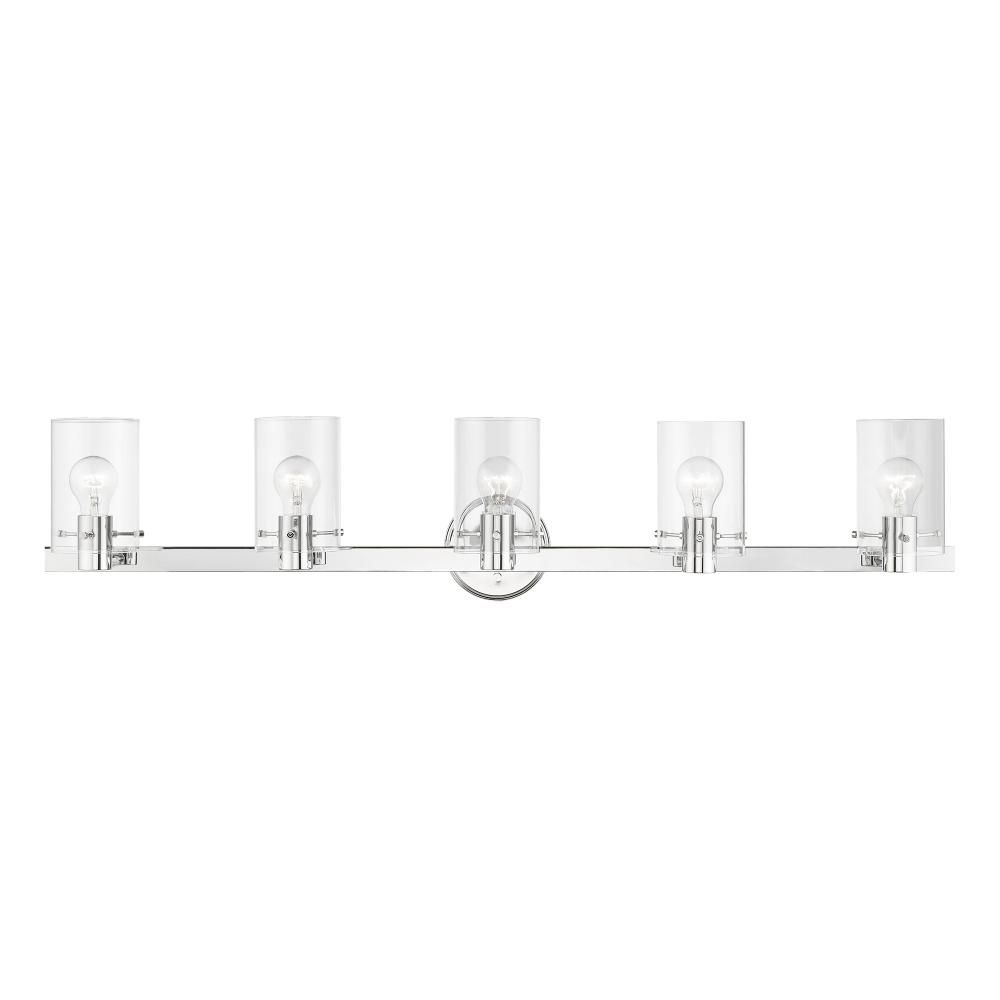 5 Light Polished Chrome Vanity Sconce