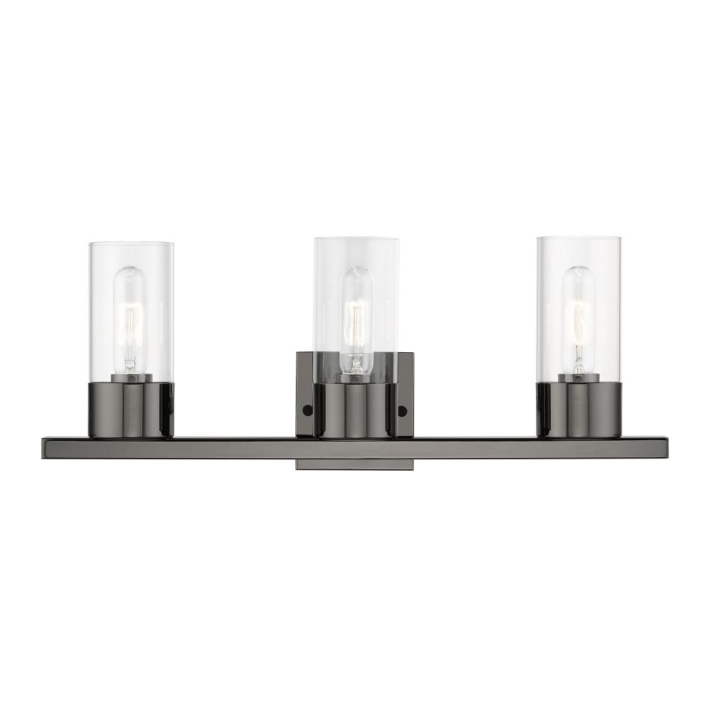 3 Light Black Chrome Vanity Sconce