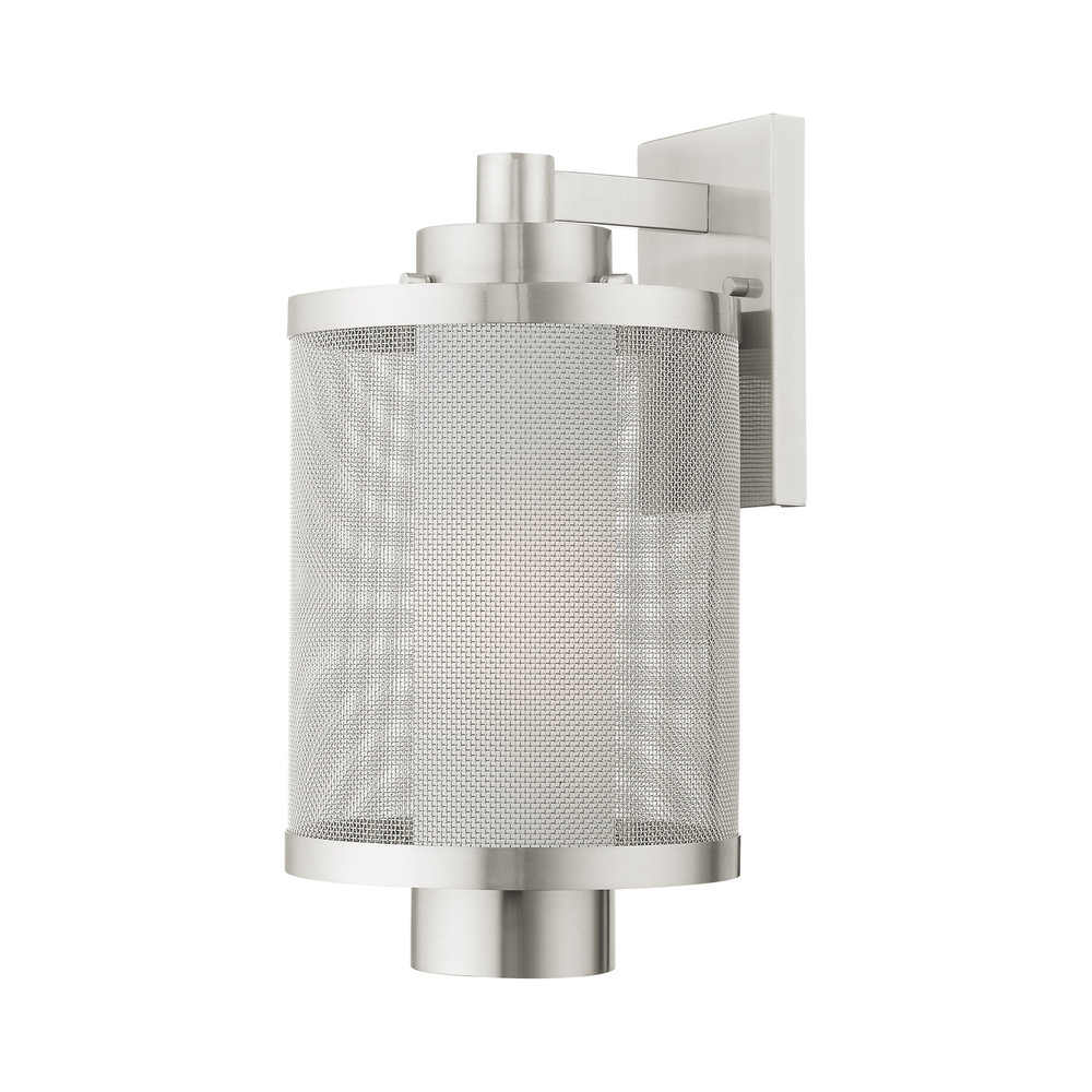 1 Lt Brushed Nickel Wall Lantern