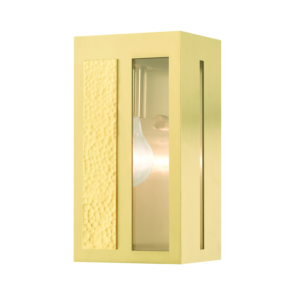 1 Lt Satin Brass  Outdoor ADA Wall Lantern