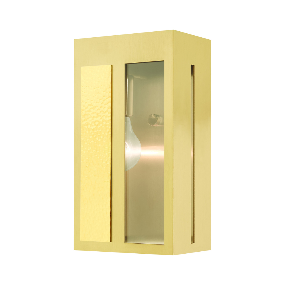 1 Lt Satin Brass  Outdoor ADA Wall Lantern