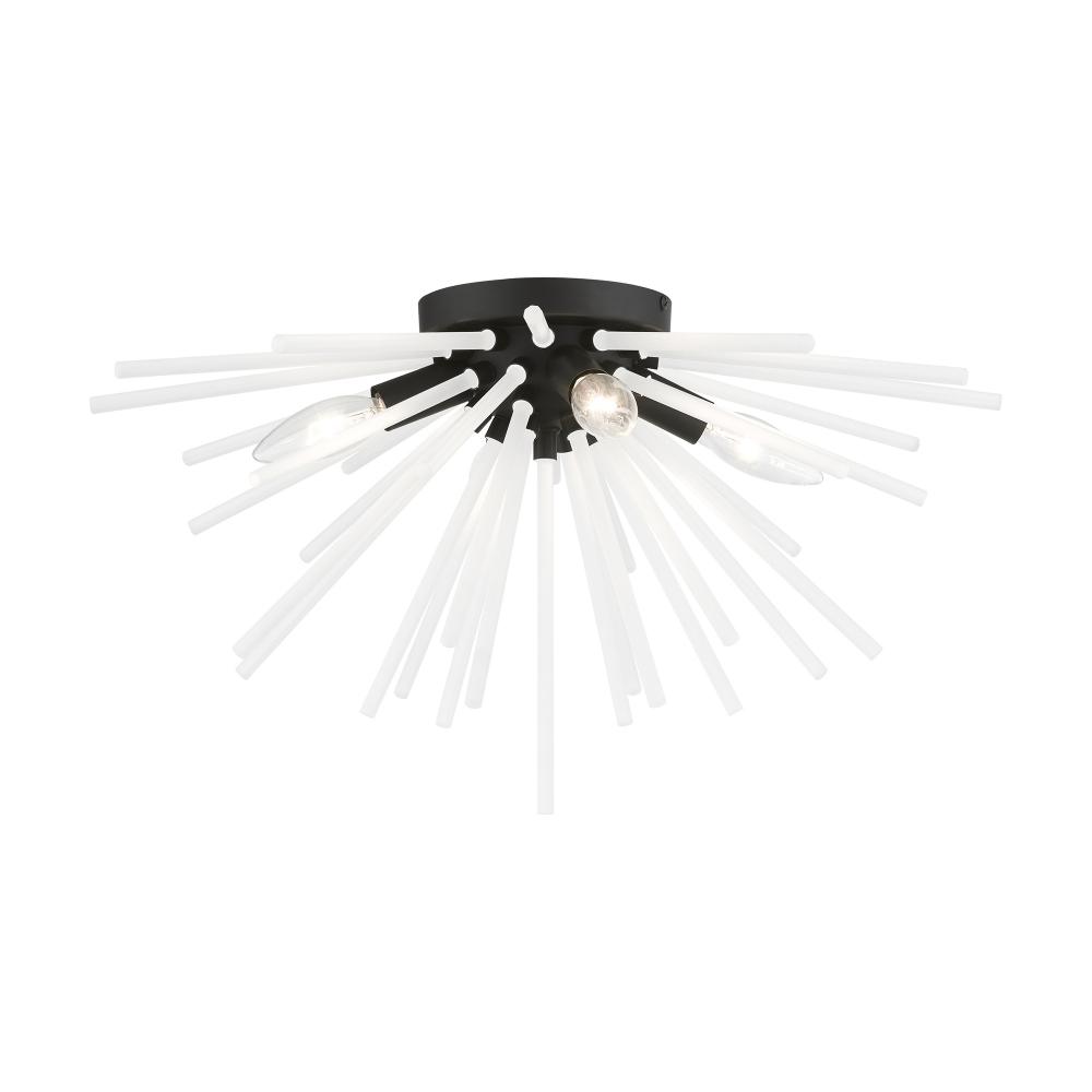 4 Light Black Flush Mount