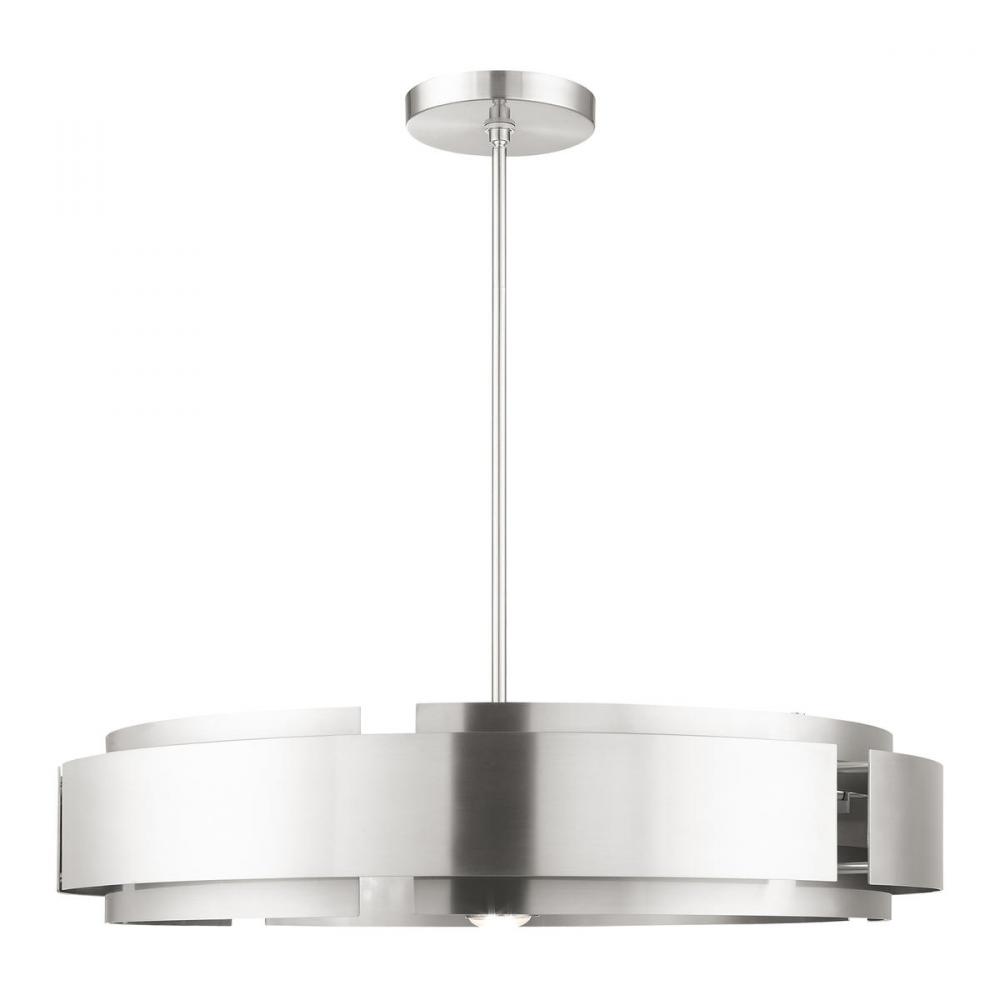 7 Lt Brushed Nickel Pendant Chandelier