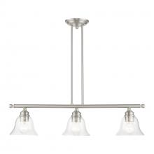 Livex Lighting 46487-91 - 3 Light Brushed Nickel Linear Chandelier