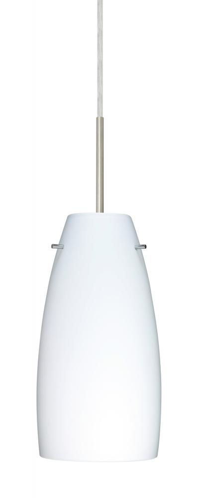 Besa Tao 10 Pendant Satin Nickel Opal Matte 1x100W Medium Base, 15Ft. Cord