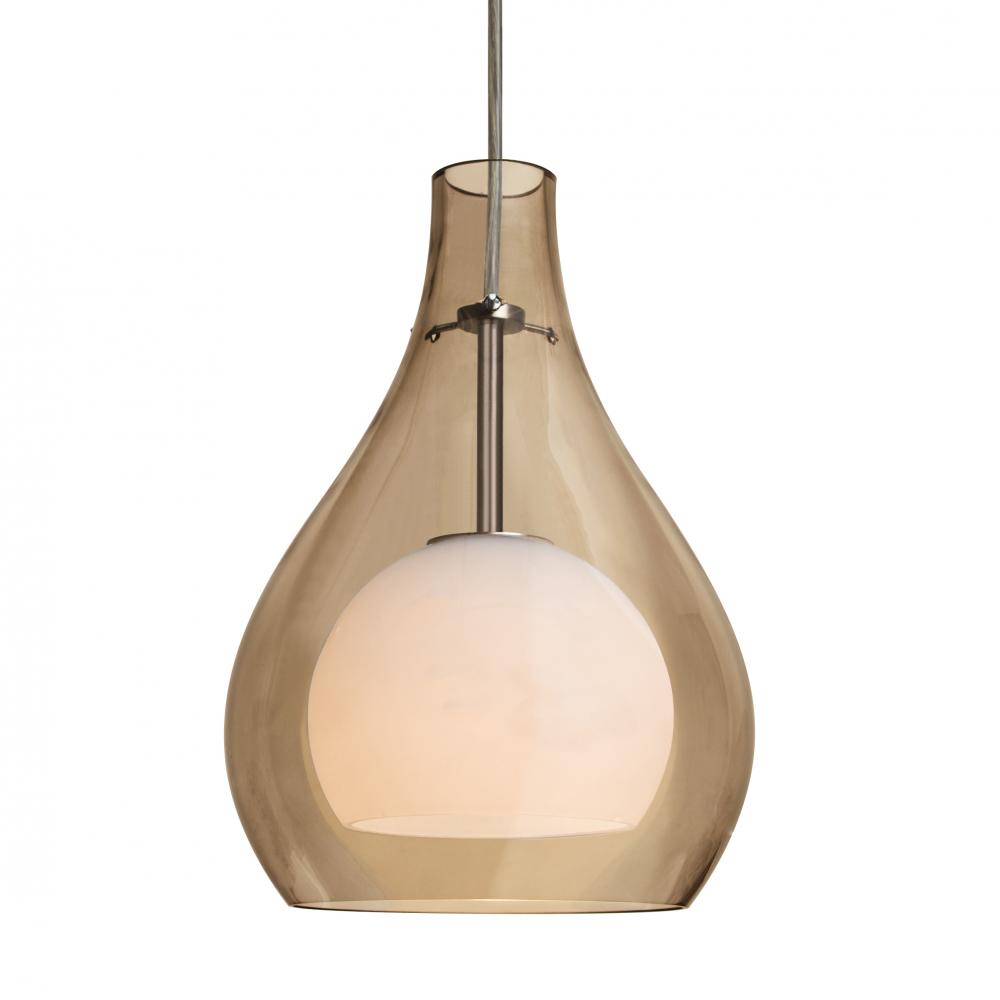 Besa, Elle 11 Cord Pendant for Multiport Canopy, Cognac, Bronze Finish, 1x9W LED, 15F