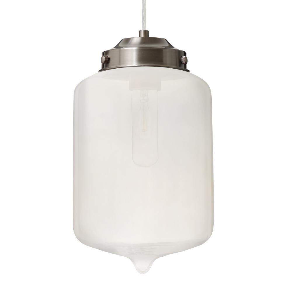 Besa Olin Pendant Satin Nickel Frost 1x60W Medium Base T10, 15Ft. Cord