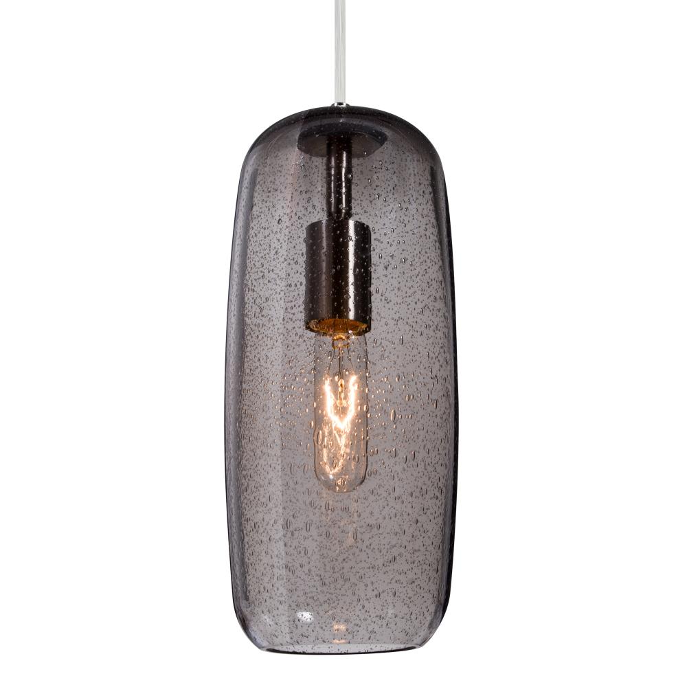 Besa, Pinot 13 Cord Pendant, Smoke Bubble, Satin Nickel FInish 1x60W Incandescent, 15