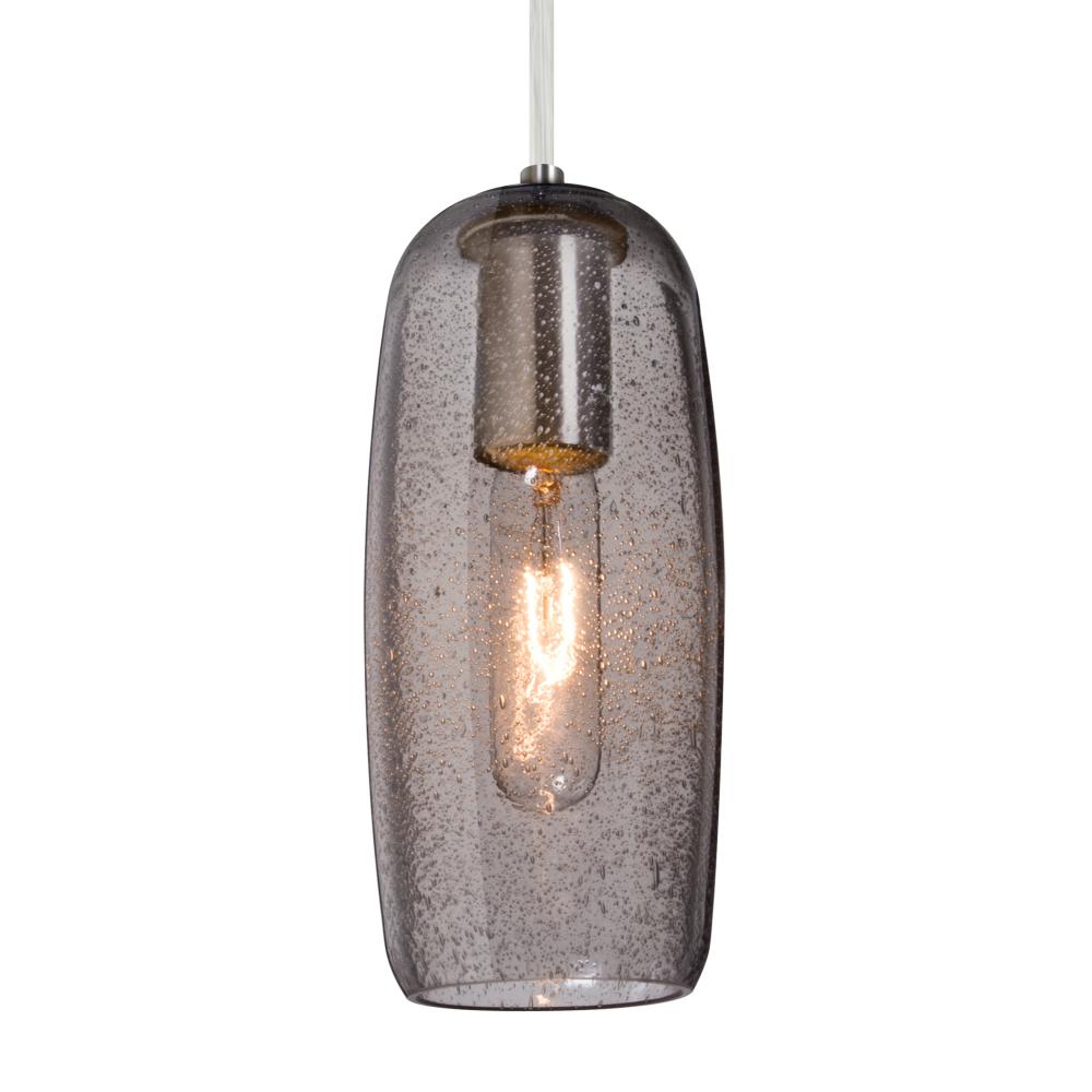 Besa, Pinot 9 Cord Pendant, Smoke Bubble, Satin Nickel FInish 1x40W LED Filament