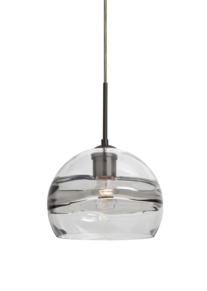 Besa Spirit 8 Pendant, Smoke/Clear, Bronze Finish, 1x60W Medium Base