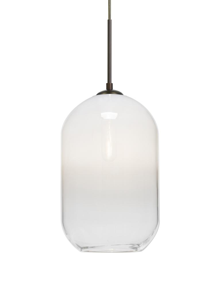 Besa, Omega 12 Cord Pendant,White/Clear, Bronze Finish, 1x60W Medium Base