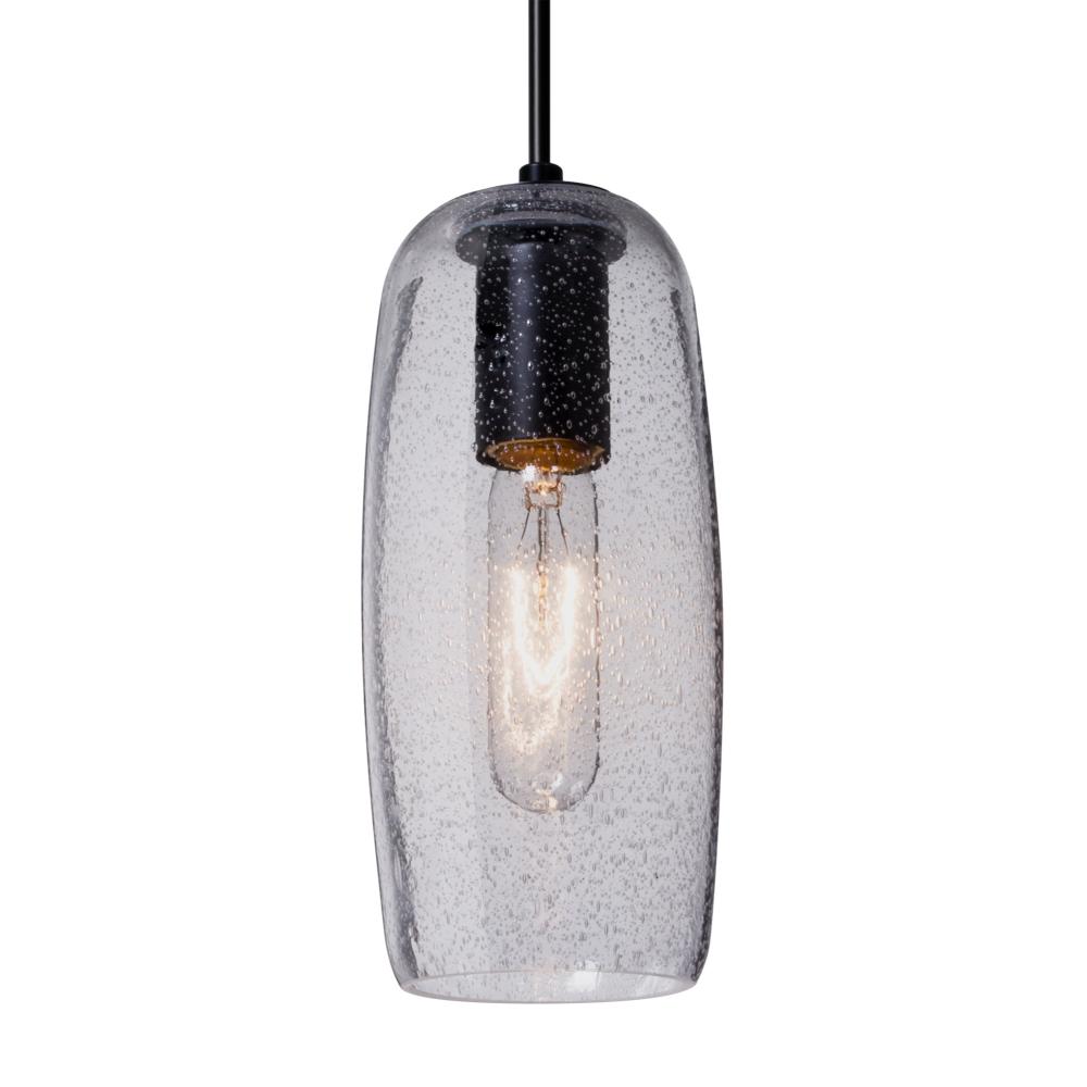 Besa, Pinot 9 Cord Pendant, Clear Bubble, Black FInish 1x40W LED Filament