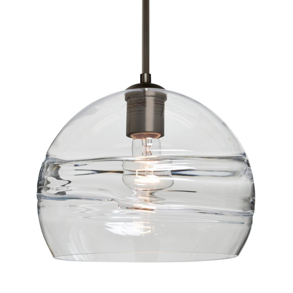 Besa Spirit 10 Pendant, Clear, Bronze Finish, 1x60W Medium Base, 15Ft. Cord