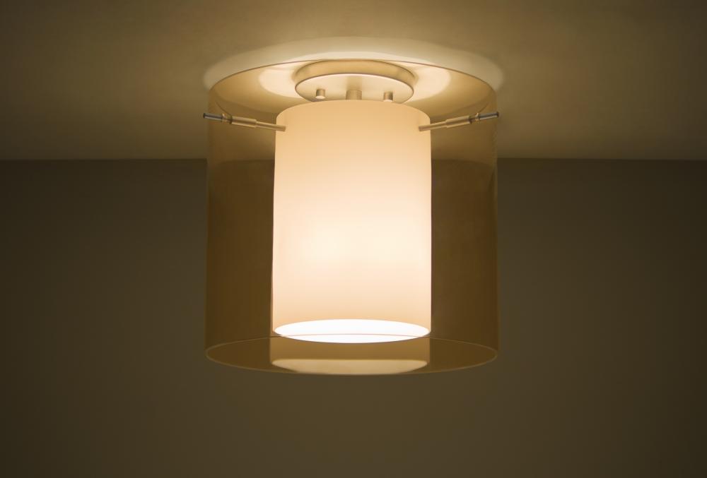 Besa Ceiling Pahu 12 Satin Nickel Transparent Armagnac/Opal 1x100W Medium Base