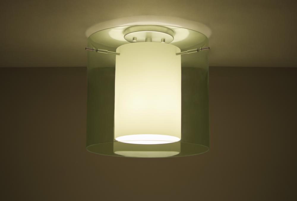 Besa Ceiling Pahu 12 Satin Nickel Transparent Olive/Opal 1x11W LED