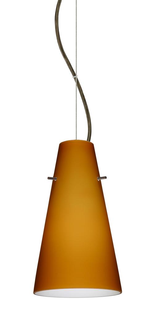 Besa Cierro LED Cable Pendant Amber Matte Bronze 1x9W LED, 15Ft. Cord