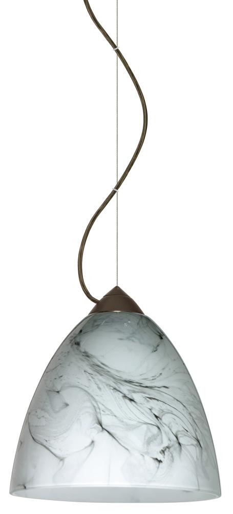 Besa Vila Cable Pendant Bronze Marble Grigio 1x60W Medium Base