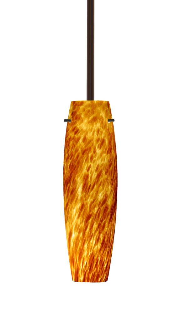 Besa Tu Tu Stem Pendant Bronze Amber Cloud 1x40W B10 Med