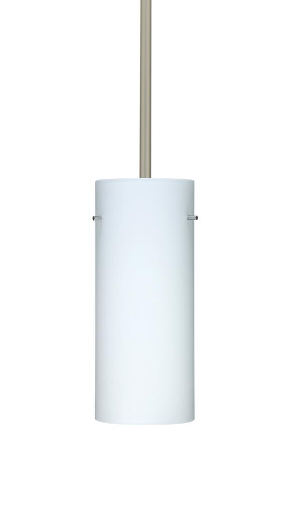 Besa Stilo 10 LED Pendant Opal Matte Satin Nickel 1x9W LED, 15Ft. Cord