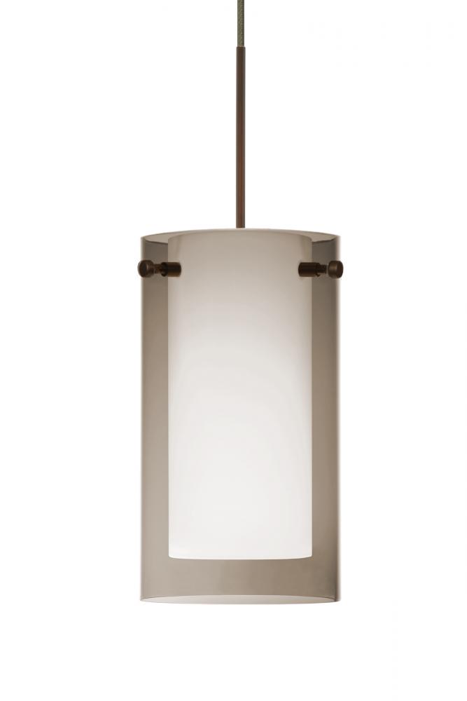 Besa Pendant Pahu 4 Bronze Transparent Smoke/Opal 1x35W Halogen, 15Ft. Cord