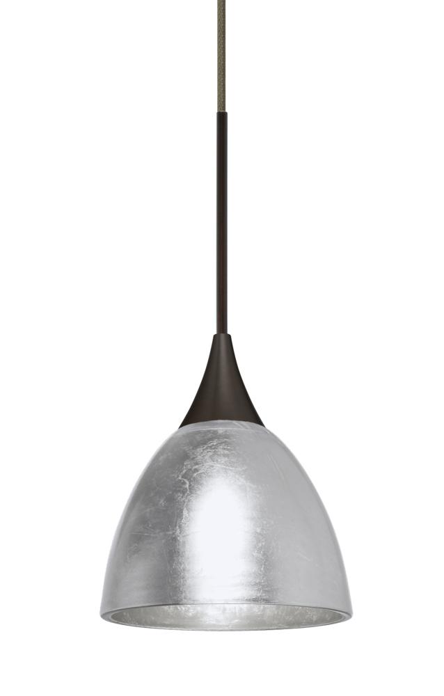 Besa Divi Pendant, Silver Foil, Bronze, 1x50W Halogen