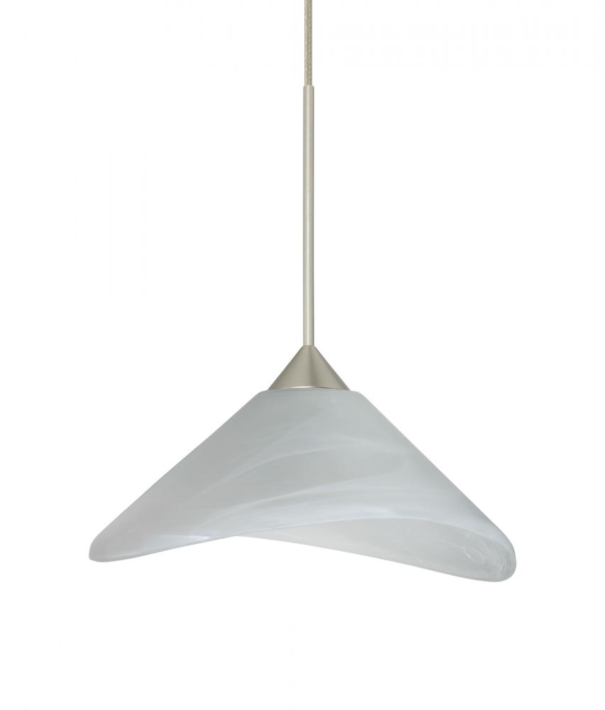 Besa Pendant Hoppi Satin Nickel Marble 1x3W LED, 15Ft. Cord