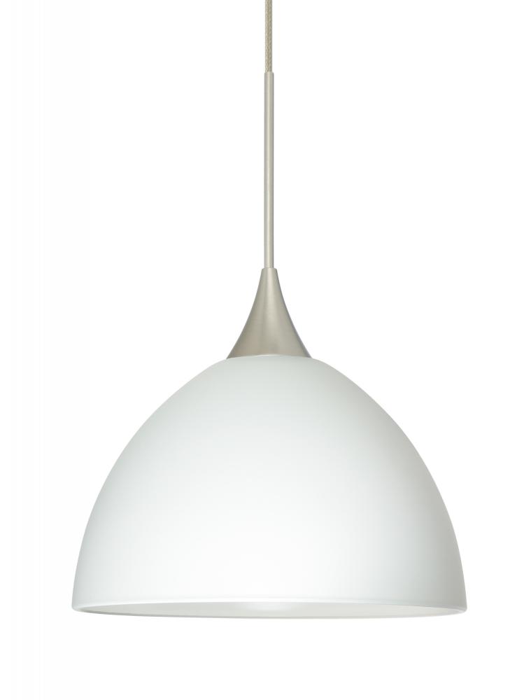 Besa Pendant Brella Satin Nickel White 1x50W Halogen, 15Ft. Cord