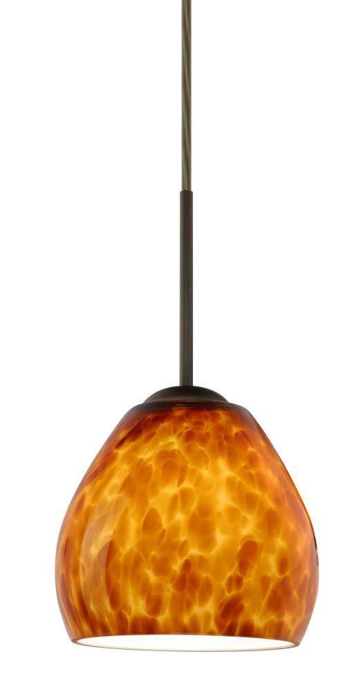 Besa Bolla LED Pendant Amber Cloud Bronze 1x9W LED