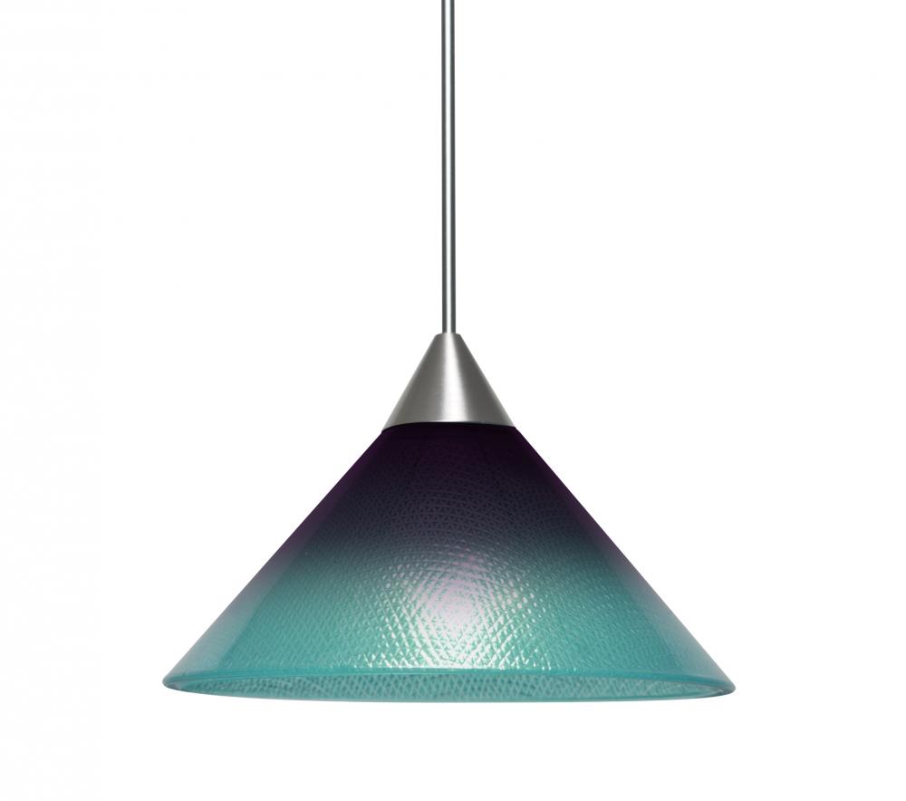 Besa, Jade Cord Pendant, Purple/Blue, Satin Nickel Finish, 1x50W Halogen