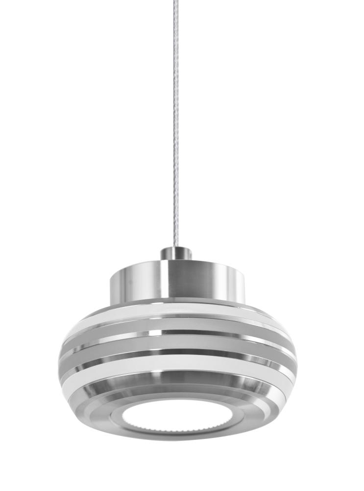 Besa, Flower Cord Pendant, Frost/Silver, Satin Nickel Finish, 1x6W LED