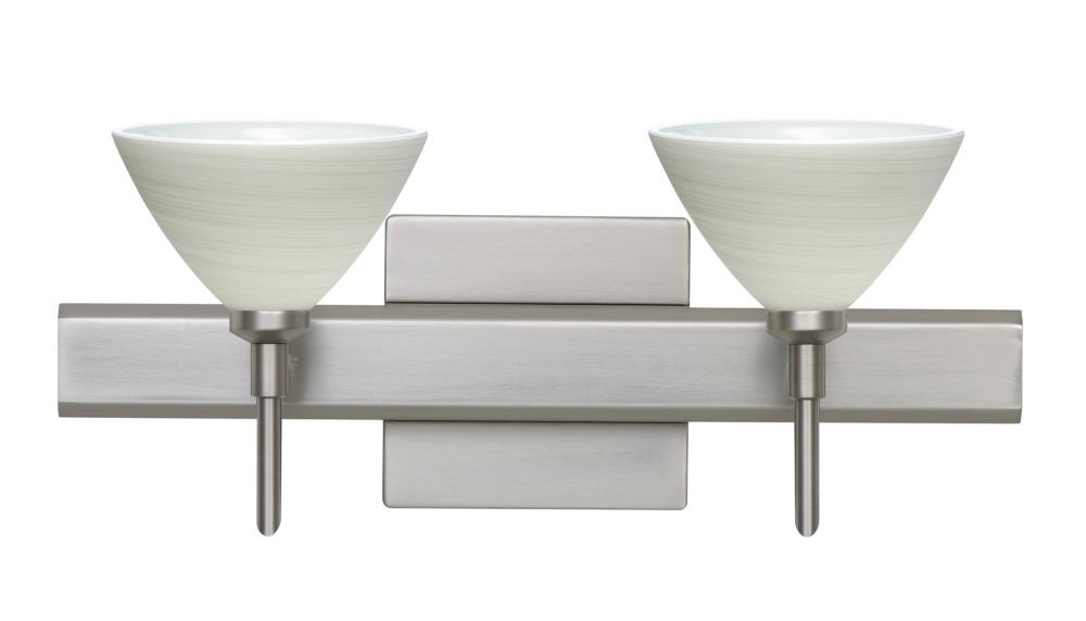 Besa Wall With SQ Canopy Domi Satin Nickel Chalk 2x5W LED