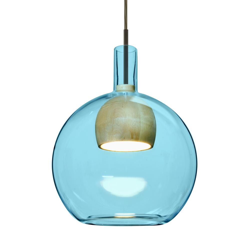 Besa, Benji Cord Pendant For Multiport Canopy, Blue/Natural, Bronze Finish, 1x9W LED,