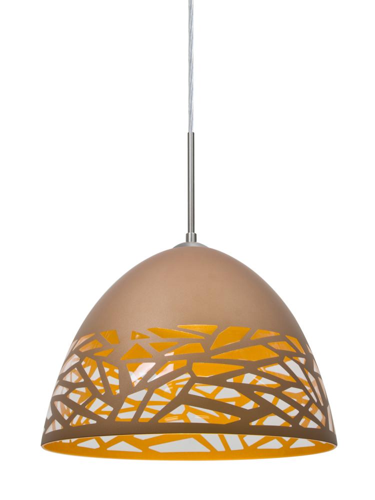 Besa Kiev Pendant for Multiport Canopy, Copper, Satin Nickel Finish, 1x9W LED