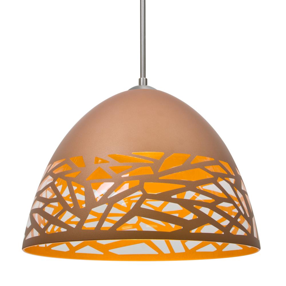 Besa Kiev Pendant for Multiport Canopy, Copper, Satin Nickel Finish, 1x60W Medium Bas