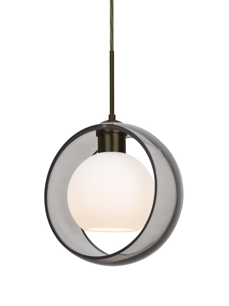 Besa Mana Pendant For Multiport Canopy, Smoke/Opal, Bronze Finish, 1x60W Medium Base