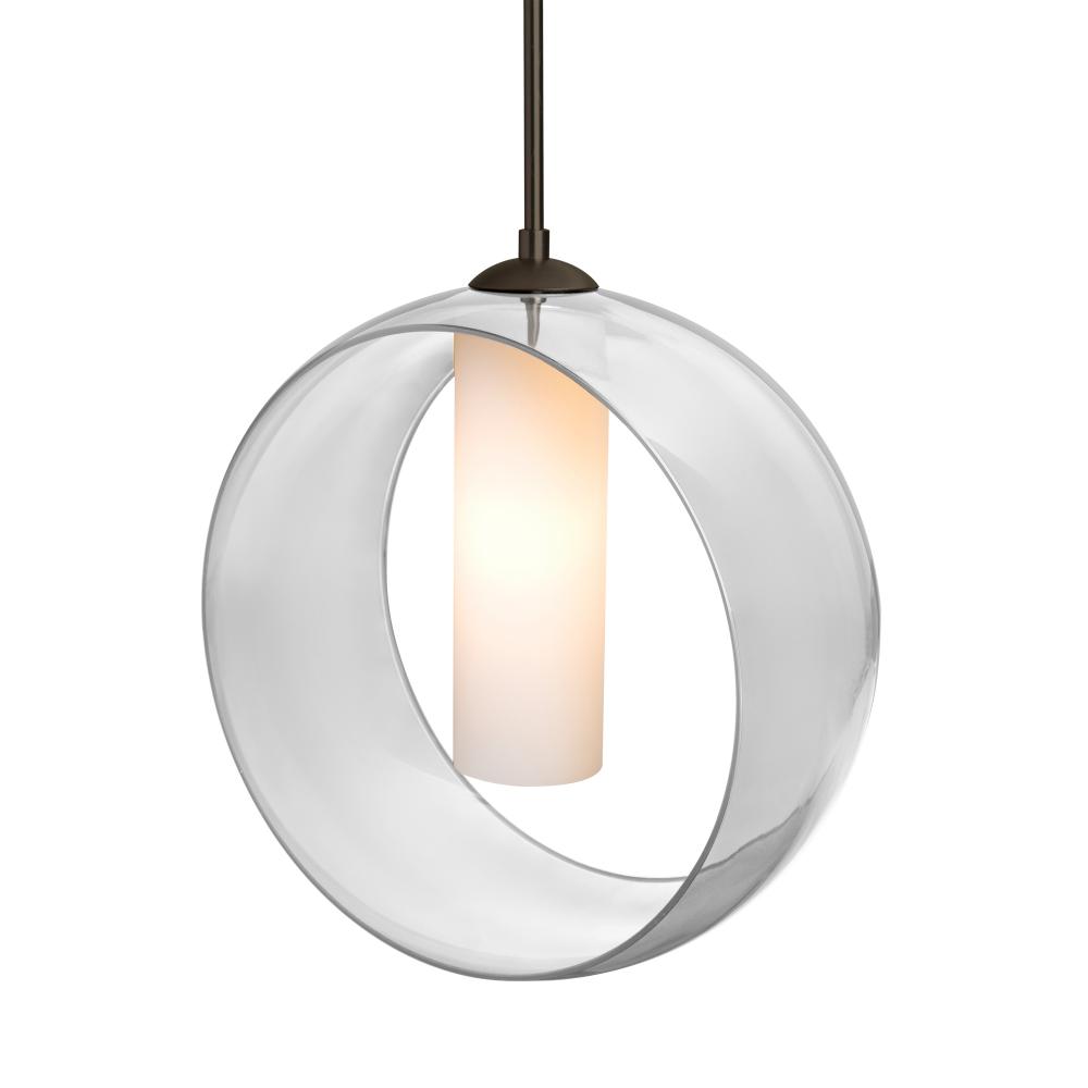 Besa, Plato Cord Pendant For Multiport Canopies, Clear/Opal, Bronze Finish, 1x5W LED,