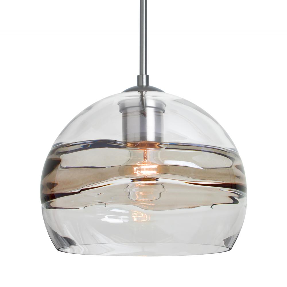 Besa Spirit 8 Pendant For Multiport Canopy, Smoke/Clear, Satin Nickel Finish, 1x60W M