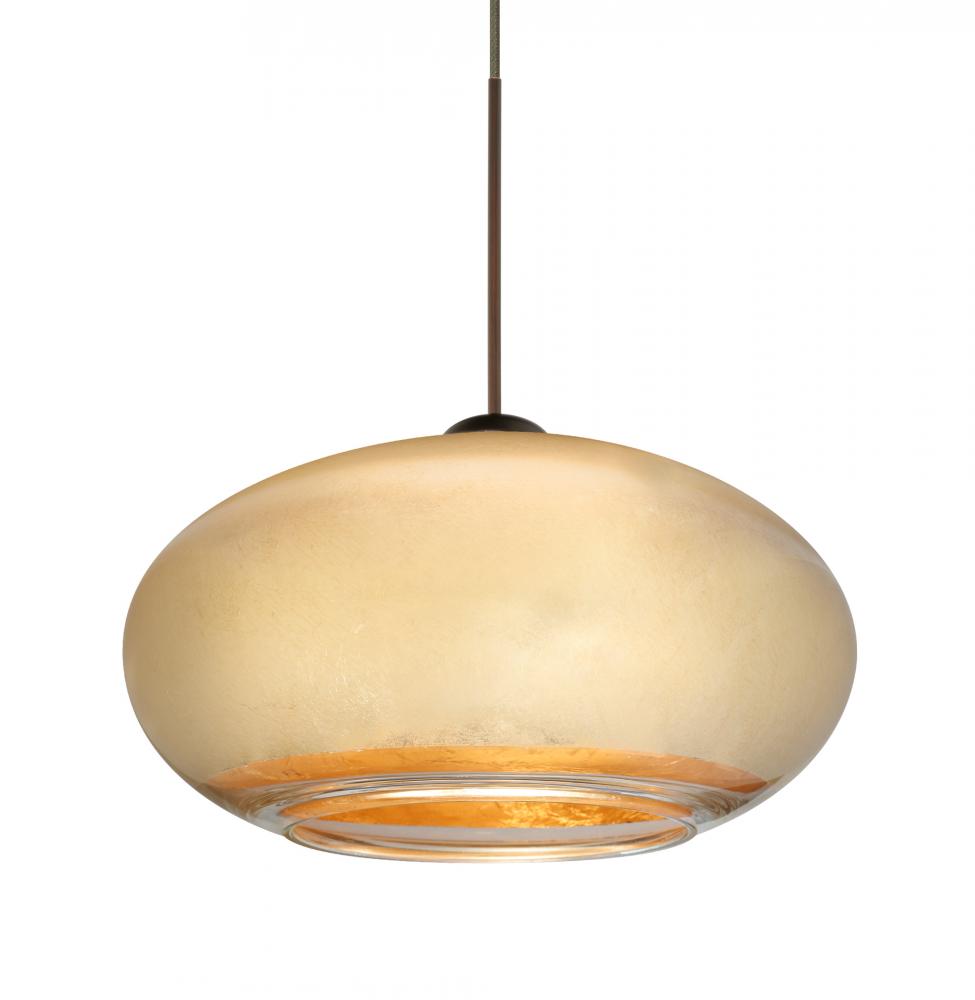 Besa Pendant Brio 7 Bronze Gold Foil 1x5W LED, 15Ft. Cord