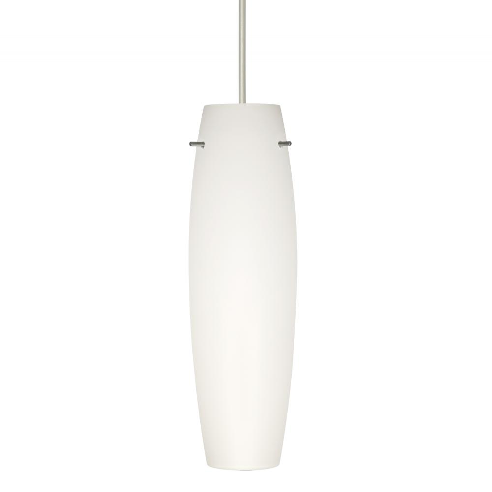 Besa Tu Tu Pendant, Opal Matte, Satin Nickel, 1x5W LED