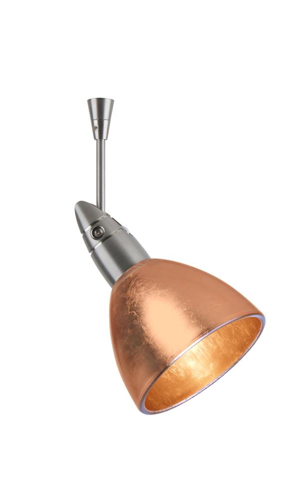 Besa Spotlight With 6" Stem Divi Satin Nickel Copper Foil 1x50W Halogen Mr16