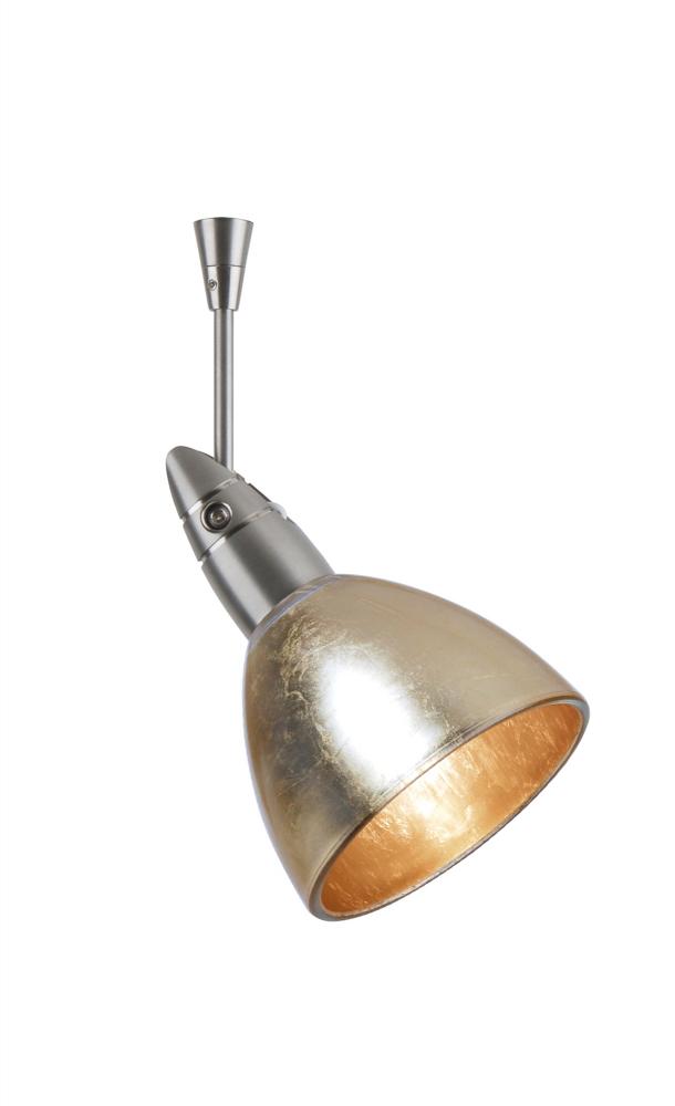 Besa Spotlight With 6" Stem Divi Satin Nickel Gold Foil 1x50W Halogen Mr16