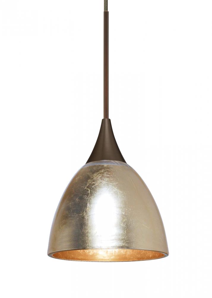 Besa Divi Pendant, Gold Foil, Bronze, 1x50W Gy6.35, 15Ft. Cord